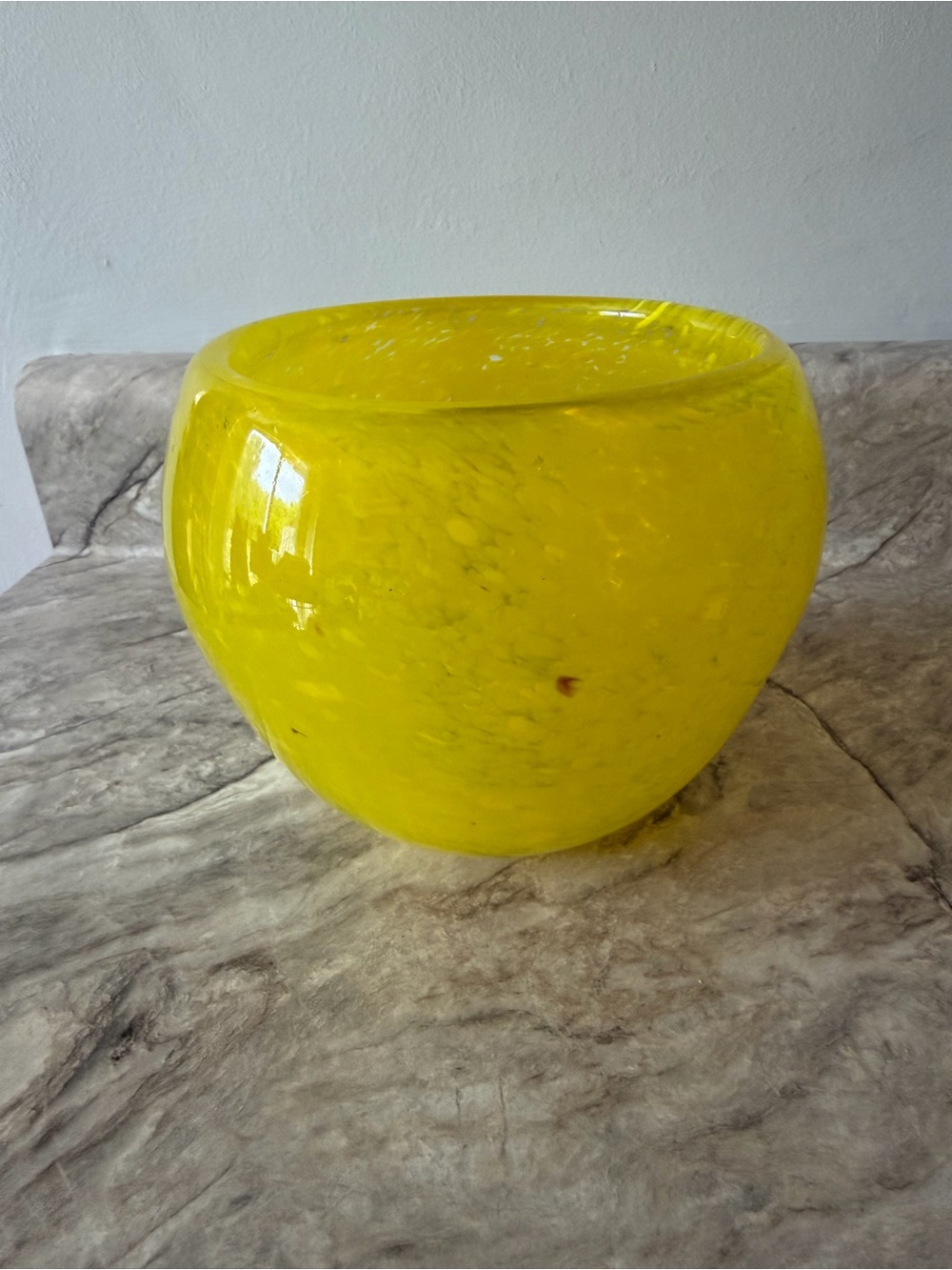 Bright Yellow Art Glass Vase - Home Accents